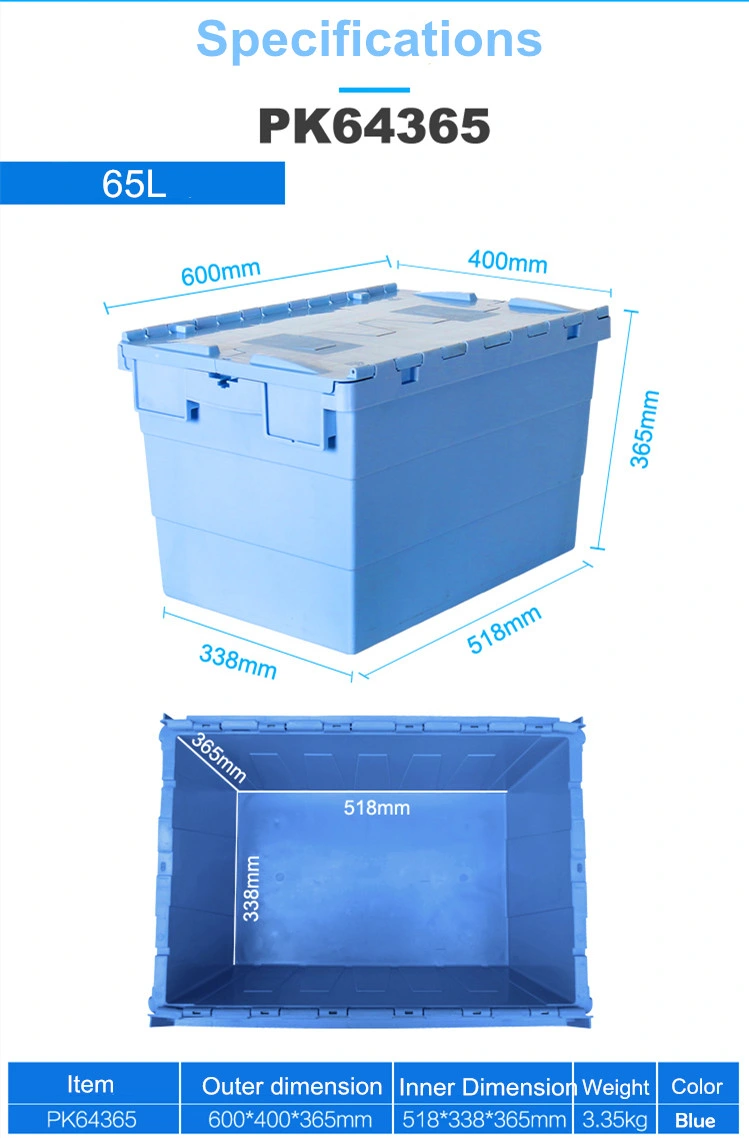 Gisco Nestable &amp; Stackable Plastic Storage Boxes Custom Logo Plastic Container Storage Boxes with Security Tie
