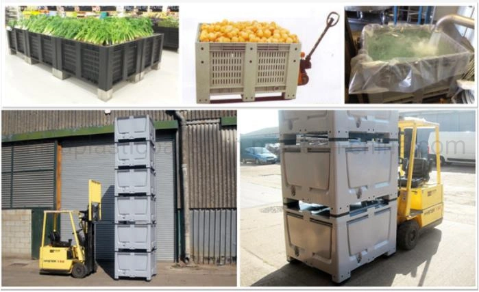 Folding Durable Heavy Duty Industrial Plastic Storage Crates Bins Pallet Box